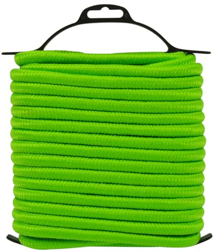 RoadPro Neon Poly Rope .375 Inch x 50 Feet RP890006GR Multipurpose Utility Cord 400lb Break Strength Rope-Green