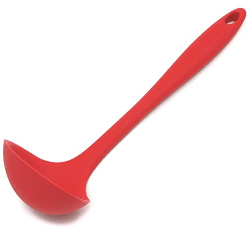Chef Craft Premium Silicone Cooking Ladle, 11.25 inch, Red
