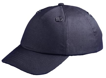 Centurion Safety Products - Baseball Style Bump Cap with Full Plastic Shell - Cotton Sport Cap-Style Head Protection - Secure Fit to Head with Velcro Strap - Navy Blue
