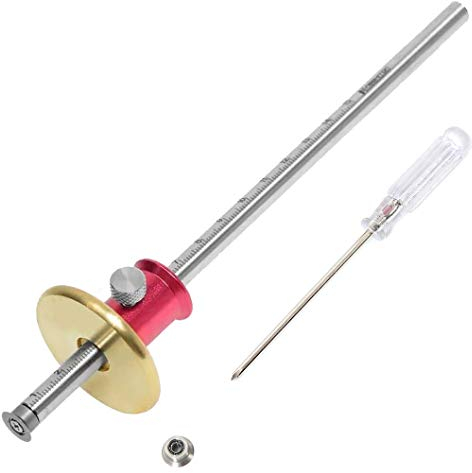 Newkiton Radmarkierungslehre Pro mit Mikro-Einstellfunktion, 1 Lagerradschneider für Weichholz, 1 verriegelter Radschneider für Hartholz, 1 Schraubendreher im Lieferumfang enthalten （rosa）