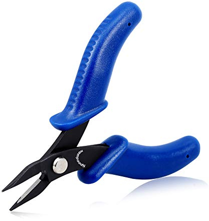 SPEEDWOX Mini pinze per naso a catena ago naso 4 pollici pinze a mascella piatta liscia pinze in miniatura micro pinze da tasca piccoli gioielli che fanno piegatura festa del papà regali