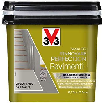 V33 Smalto Rinnovare Perfection Pavimenti Grigio Titanio Satinato 0,75 L