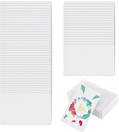 60 Pcs Sublimation Metal Business Cards, Sublimation Business Card Blanks, 0.22 mm Thick Aluminum Alloy White Business Cards, 3.4 x 2.1 Inch Blanks Name Card