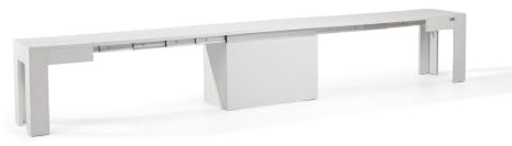 Mobili Fiver, Panca allungabile X 67,5(292) x35,6 cm, Bianco Frassino