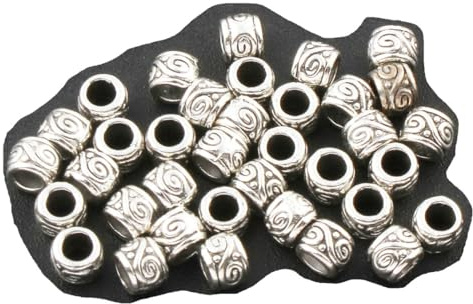 Perlin Mellandelar guld eller silver pärlor Spacer metallpärlor 4 mm 100 st rör/rör mellanpärlor för pyssel smycken kedja armband smycken (silver)