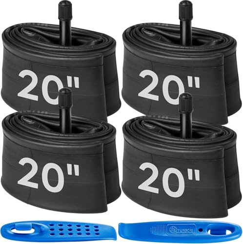 YunSCM 4PCS 44/52-406 20 inch inner Tube 20x1.75/1.95/2.125 AV32mm Valve Compatible 20 inch Bike Tubes/Children's Bicycle/Electric Bicycle Tubes 20 x 1.75 20 20 x 2.0 20 x 2.10 20 x 2.125