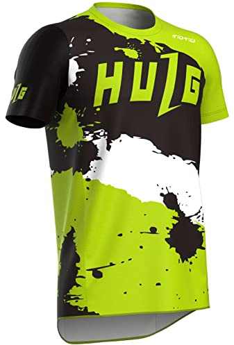 Maglia da ciclismo da uomo, da corsa, da uomo, a maniche corte, per mountain bike, materiale traspirante, ad asciugatura rapida, antibatterica
