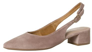 Tamaris Damen Sling Pump mit Blockabsatz Leder, beige, 36 EU