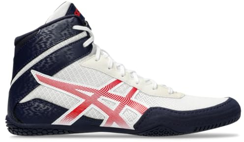 ASICS Matcontrol 3 Wrestling-Schuhe für Herren, Weiß/klassisch rot, 41.5 EU