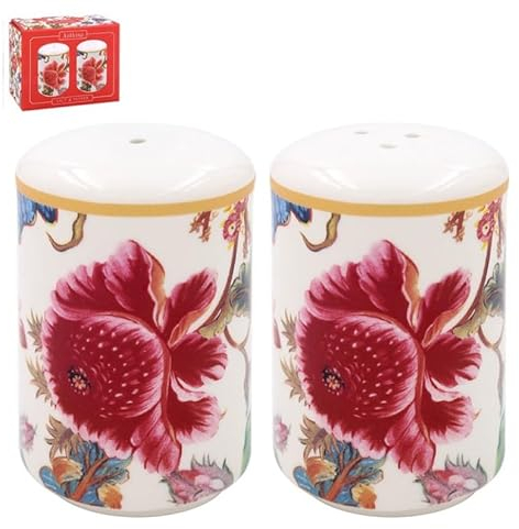 The Leonardo Collection Anthina Salt & Pepper Shaker Set | British Designed Ceramic Salt & Pepper Shakers | Decorative Jar Dispenser for Kitchen | Salt & Pepper Shakers for All Types of Kitchen