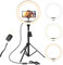 YOHOOLYO 12 Ring Light avec Trépied 64 Anneau Lumineux LED avec 10 Luminosité 3 Modes d'Eclairage, Trepied Smartphone Selfie LED Anneau Lumière pour Maquillage, Photographie, YouTube et Vidéo Selfie