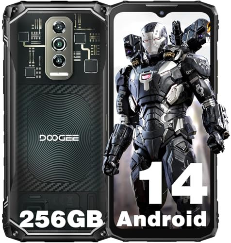 DOOGEE Blade 10 Ultra(2024) Téléphone Portable Incassable Android 14, 20GO+256GO(2TO) Smartphone Incassable, 6.56'' HD+, 50MP+8MP Téléphone de Chantier 5150mAh, 3 Card Slots/IP68/IP69K/NFC/Face ID/OTG