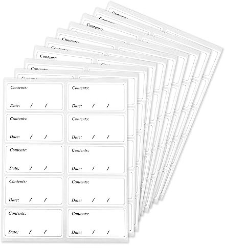 100 Pcs Freezer Labels,Food Labels Stickers Easy Peel Off,Small Sticky Labels, 6 x 3cm Food Freezer Labels, Food Storage Labels Stickers, Removable Freezer Labels, No Trace After Peel Off