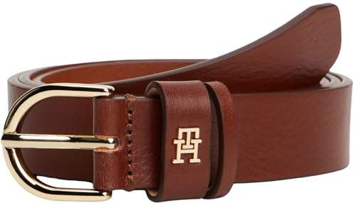 Tommy Hilfiger Ceinture Femme Essential Effortless 2,5 cm Cuir, Marron (Winter Cognac), 75 cm
