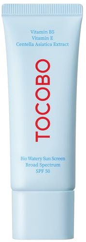Bio Watery Sunscreen SPF 50 Broad Spectrum Korean Facial Sun Cream with Hyaluronic Acid - Lightweight Daily Face Sunblock Lotion - Vegan, Hypoallergenic, Oxybenzone-Free 1.35 fl oz