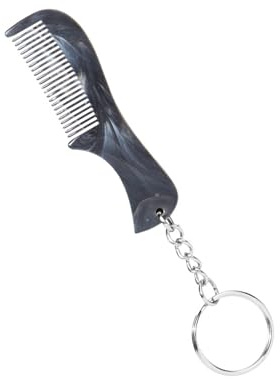 Peigne à moustache à barbe avec porte-clés pour homme - Petite poche - Peigne à cheveux multifonction - Peigne à lisser les cheveux