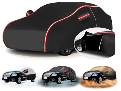 Bache Voiture pour Peugeot 206,Housse Auto 4 Saisons-Imperméable+Anti-poussière+Protection UV, Résistant à la Chaleur&avec Bandes Réfléchissantes&Pochette