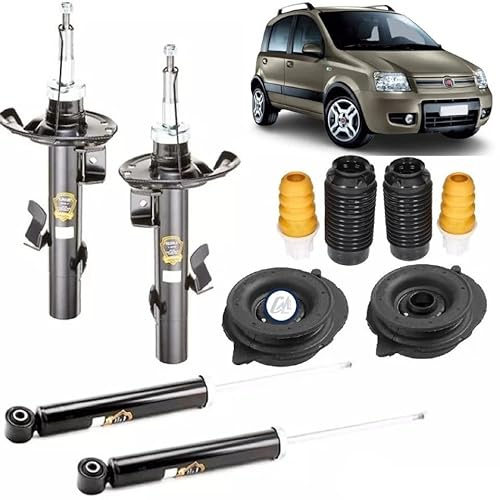 KIT 4 AMMORTIZZATORI ANT+POST + SUPPORTI + TAMPONI PER PANDA 169 4x4 Nat. Power