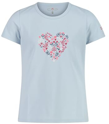 CMP Camiseta de piqué para niña con función dry-function ligera, transpirable, de secado rápido y antiolor. Ideal para deportes y exteriores., azul celeste, 152