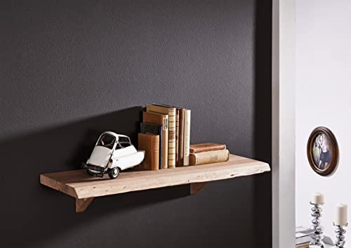 MASSIVMOEBEL24.DE Wandregal Akazie 90x30x18 Natural Stone lackiert Freeform #138