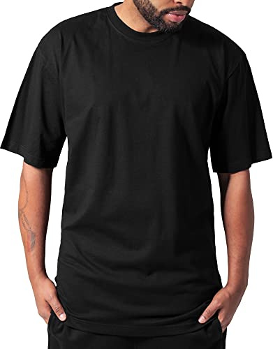 urbandreamz T-shirt basique pour homme - Col rond - Extra long - Oversize - Col rond - 100 % coton - Tailles S à 6XL - 26 couleurs, Noir , 4XL