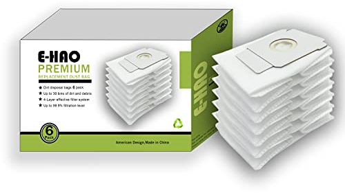 E-HAO 6 sacchetti per aspirapolvere compatibili con iRobot Roomba i/s/j e Combo i/j, sacchetto di ricambio per 706/705/505/405/205/105/104/j5+/j6+/j7+/j8+/j9+/i1+/i2+/i3+/i4+/i5+/i6+/i7+/i8+/s9+