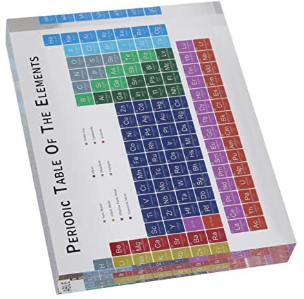 Zerodis Tableau PéRiodique éLéMents Attrayant Moderne Portable Inodore Acrylique Tableau PéRiodique DéCor Mignon Maison éDucatif pour Laboratoire (S)