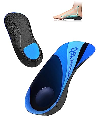 alivio de la fascitis plantar, insertos ortopédicos QBK, alivio del dolor de pies, metatarsalgia, espolones calcáneos, eversión, inversión Plantillas ortopédicas cómodas M