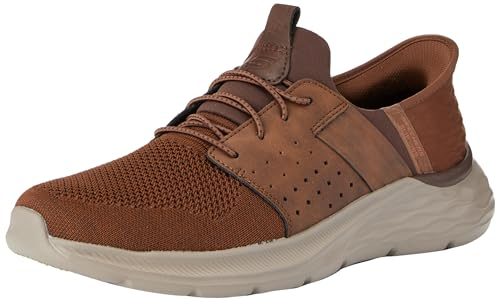 Skechers Herren Garner Newick Slip-On, Dark Brown Textile/Synthetic, 46 EU