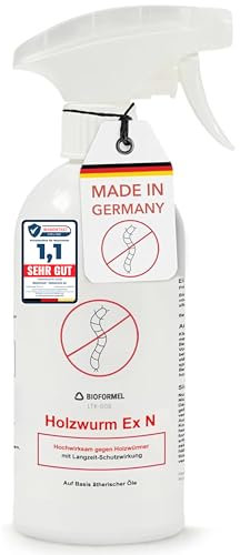 BIODELTA Holzwürmer-Ex Spray - Holzwürmer vertreiben - Holzwurmmittel mit Langzeitschutz - Woodworm treatment - Schluss mit Holzwürmer (500ml) - Indoor & Outdoor geeignet