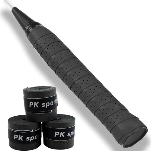 CAIHINIER Selbstklebendes Griffband für Tennisschläger, Badminton, Squash – Anti-Rutsch Griffband mit Luftlöchern für besseren Halt – 25 mm x 110 mm für Verschiedene Sportgeräte
