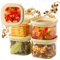 Dalena Home® Set di 4 Barattoli di Vetro con Coperchio robusto Vetro Borosilicato + Etichette (4x 500ml) Contenitore Ermetico per Alimenti - Contenitori per Pasta