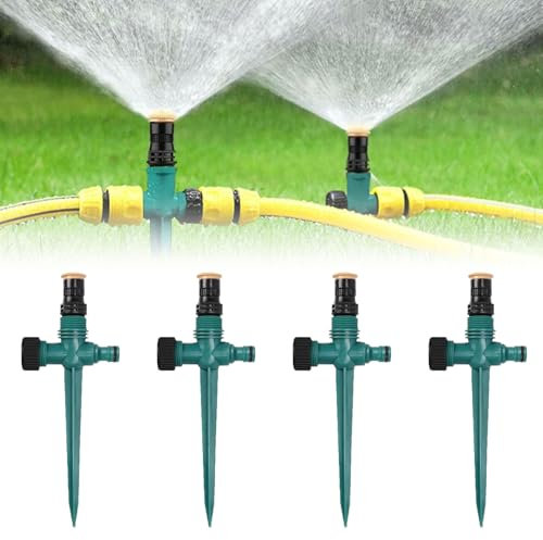 Ayizhiniu 4pcs Pelouse Réglable Pulvérisateur d'eau, Arroseurs pour Jardin, Arrosage Automatique Pelouse, Arroseur de Jardin Rotatif à 360°, S'applique à Arbres, Fleurs, Plantes, Etc