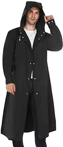 Poncho Pluie Imperméable Unisexe Respirant avec Capuche Bâche Abreuvoir Sol Cape de en Matériau Eva Bande Réfléchissante Léger et pour Camping Randonnée Vélo Pêche Voyage