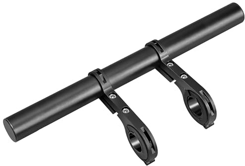 Elegrip Extensor de Manillar de Bicicleta, 30 cm Extensiones extensoras de Manillar de aleación de Aluminio, MTB Soporte de Extensión con Abrazaderas Doble, para GPS Teléfono Velocímetro Faros, Negro