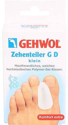 GEHWOL Zehenteiler G D klein hautfreundliches, weiches hochelastisches Polymer-Gel-Kissen, 3 St. Zehenteiler