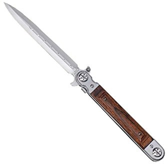 Haller Taschenmesser XXL Dolchklinge Holzgriff 420 rsf Messer, Silber, 0