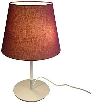 Lampenlux LED Tischlampe Maras Rot Nachttischlampe Bettleuchte Stoffschirm Stoffleuchte Stofflampe Chrom Deko 230V