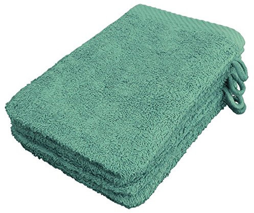 Lanudo® Pure Line Waschlappen Waschhandschuh, 4er Set, Reine Frottier Baumwolle, 21 x 15 cm - Mint-Grün