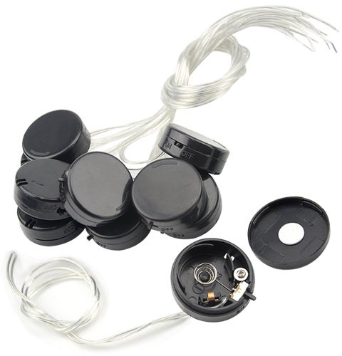 WMYCONGCONG 10 PCS 2X CR2032 Coin Button Cell Battery Holder Socket with On/Off Switch and Cover, Lead Wire Type