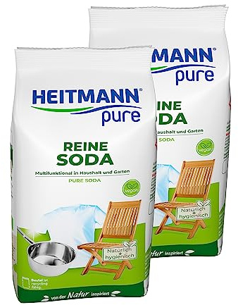 HEITMANN ren ren soda: ekologiskt mångsidigt rengöringsmedel för hushållet, tillsats till diskmedel och rengöringsmedel, 2 x 500 g