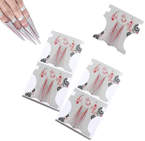 VNC 200Pcs Nail Form Silver Color Long Nail Art Guide Stickers for Stilleto Acrylic UV Gel Nail Tips Manicure Extension Tool