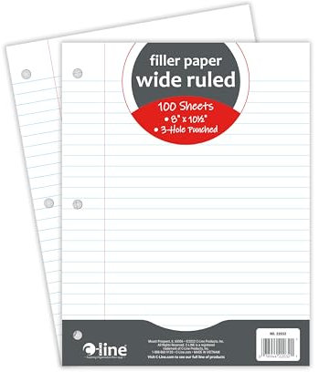 C-Line Filler Paper Wide Rule 10.5''X8''-100 Sheets Schreibpapier Ringbucheinlagen Briefpapier Schlicht -22032