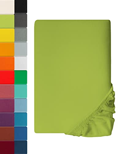 Premium Spannbettlaken MIA Apfelgrün | 200 x 220cm - 100% Baumwolle