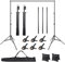Oinvs Backdrop Stand, 2x2M Adjustable Background Support System with 6 Background Curtain Clips and 2 Sandbags for Photo Video Studio, Outdoor Photography