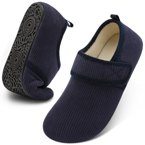 JOINFREE Women House Shoes Soft Indoor Slipper Men Winter Sock Shoe Barefoot Slippers Navy Blue 6.5 UK