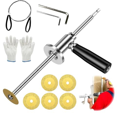 Tagliatubi interno per tubi in PVC, in acciaio inox, con ruota di taglio diamantata e manico, profondità di taglio regolabile da 17,8 cm per tubi in PVC da 3,8 cm a 20,3 cm