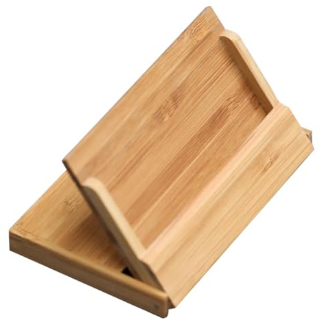 DOITOOL Porte-cartes de Visite en Bois Kaki, Organisateur de Cartes Élégant et Résistant aux Chutes Boîte de Rangement Portable, Bureau Professionnel