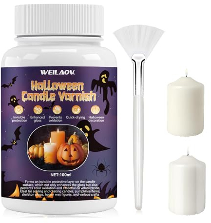 Barniz para Pintura Acrilica, Barniz Velas, Barniz al Agua, Barniz para Arcilla Secado al Aire con Tatuajes para Velas y Pincel, Brillo, Resistente al Agua, Fijador de Color, 100 ml