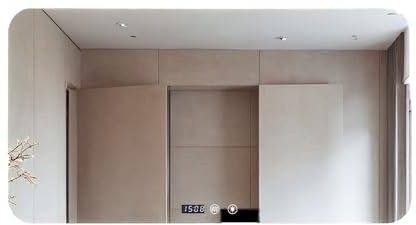 Espejo de Baño con Luz. Espejo Rectangular de Pared con Enchufe, 3 Tonos de Color, Ajuste de Brillo y Antivaho, con Indicador de Hora y Temperatura. Ideal para Baño o Tocador. (Horizontal – 80x60cm)